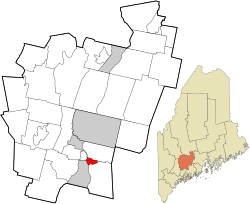 Kennebec County Maine incorporated and unincorporated areas Randolph highlighted